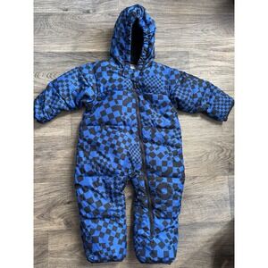 Columbia Baby Infant Snuggly Bunny Blue Checkerboard‎ Bunting Snowsuit 24 Months